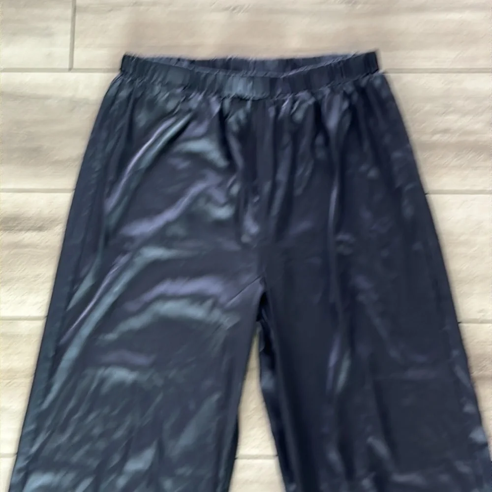 KITTENISH smoke gray satin wide leg pants size medium